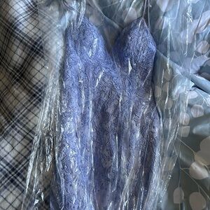 Elegant Blue Lace Slip Dress